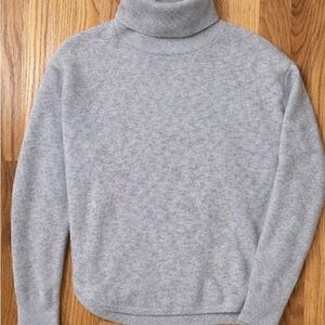 Gray Cashmere Turtleneck Sweater for Women